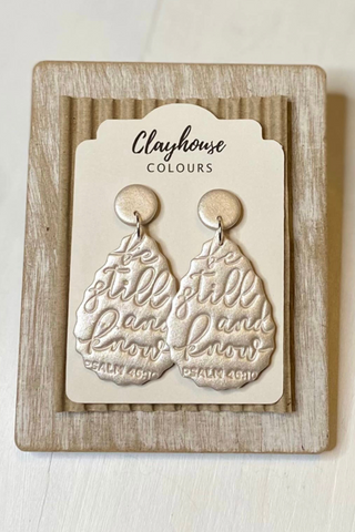 Psalm 46:10 Clay Earrings