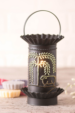 Mini Wax Warmer with Willow and Sheep in Kettle Black