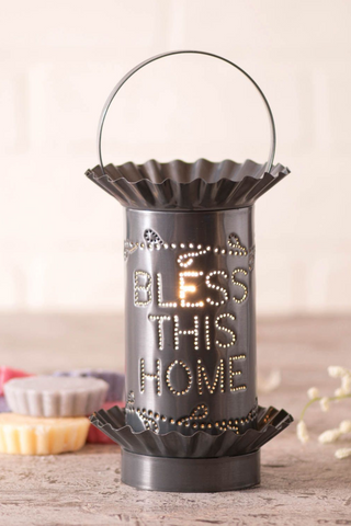 Mini Wax Warmer "Bless this Home" in Country Tin